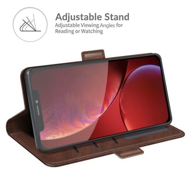 SKALO iPhone 13 Pro Max Premium Wallet Flip Cover - Mørkebrun