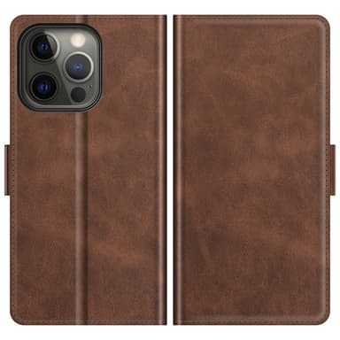 SKALO iPhone 13 Pro Max Premium Wallet Flip Cover - Mørkebrun