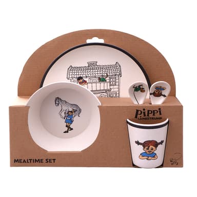 Pippi Långstrump - 100% Melamine 5 pcs package (plate, bowl, tumbler, 2 spoons)