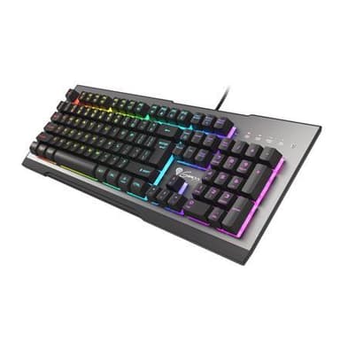 Genesis Rhod 500 Gaming -tastatur, RGB LED -lys, USA, sølv/sort, kablet