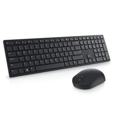 Dell Pro -tastatur og mus KM5221W trådløs, trådløs (2,4 GHz), batterier inkluderet, estisk (QWERTY), sort