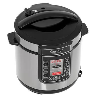 Gerlach Multifunktions elektrisk trykkoger GL 6412 Rustfrit stål/Sort, 6 L, Antal programmer 14, Låg inkluderet