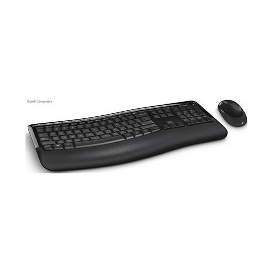 Microsoft Comfort Keyboard 5050 PP4-00019 Tastatur og mus, Trådløs, Tastaturlayout EN, USB, Sort, Nej, Trådløs forbindelse Ja, Mus inkluderet, Engelsk, Numerisk tastatur, 829 g