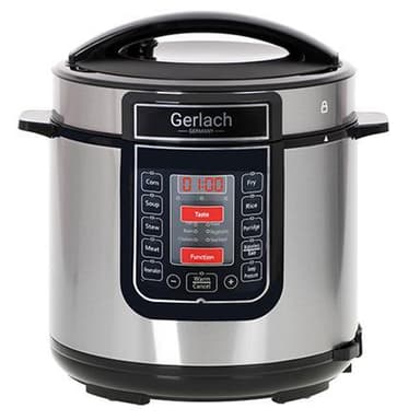 Gerlach Multifunktions elektrisk trykkoger GL 6412 Rustfrit stål/Sort, 6 L, Antal programmer 14, Låg inkluderet