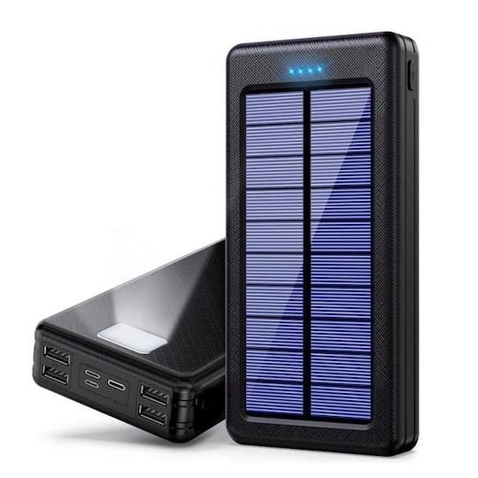 positur Overfladisk Prøv det Solcelle oplader powerbank med solceller 20000 mAh Sort | Elgiganten
