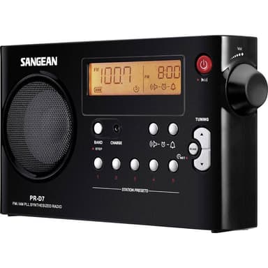 Kuffertradio Sangean PR-D7 FM, AM (1018) Sort