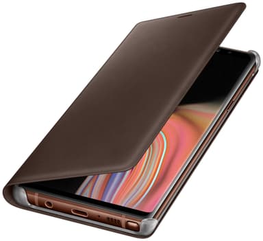 Samsung Galaxy Note 9 leather flip-cover (brun)