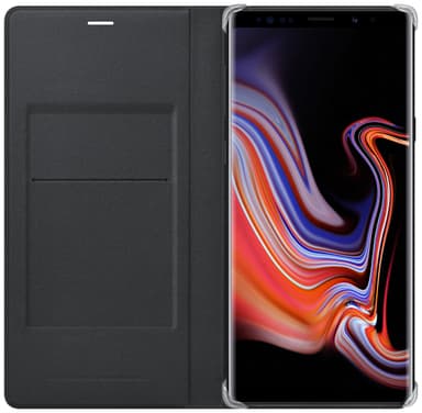 Samsung Galaxy Note 9 leather flip-cover (sort)