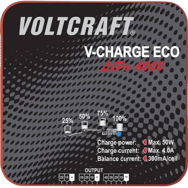 VOLTCRAFT V-Charge Eco LiPo 4000 Modelbyg-oplader 230 V, 115 V 4 A LiPo