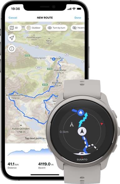 Suunto 5 Peak multisportsur, 43 mm (ridge sand)
