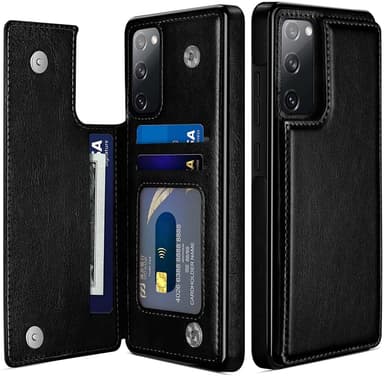 Samsung Galaxy S20 FE beskyttende tegnebog taske PU / TPU sort