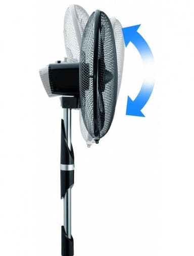 stående blæser 115-135 cm 55W stål sort