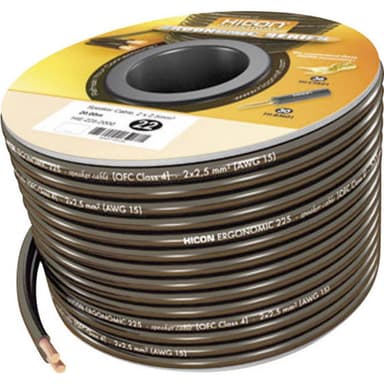 Hicon HIE-215-3000 Højtalerkabel Ergonomic 2 x 1.50 mm² Sort 30 m