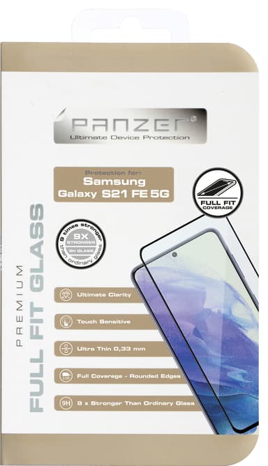 Panzer Full-Fit Samsung Galaxy S21 FE skærmbeskytter (sort)
