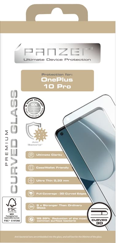 Panzer Curved One Plus 10 Pro/11 skærmbeskytter