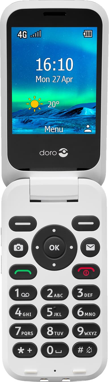 Doro 6821 mobiltelefon (sort/hvid)