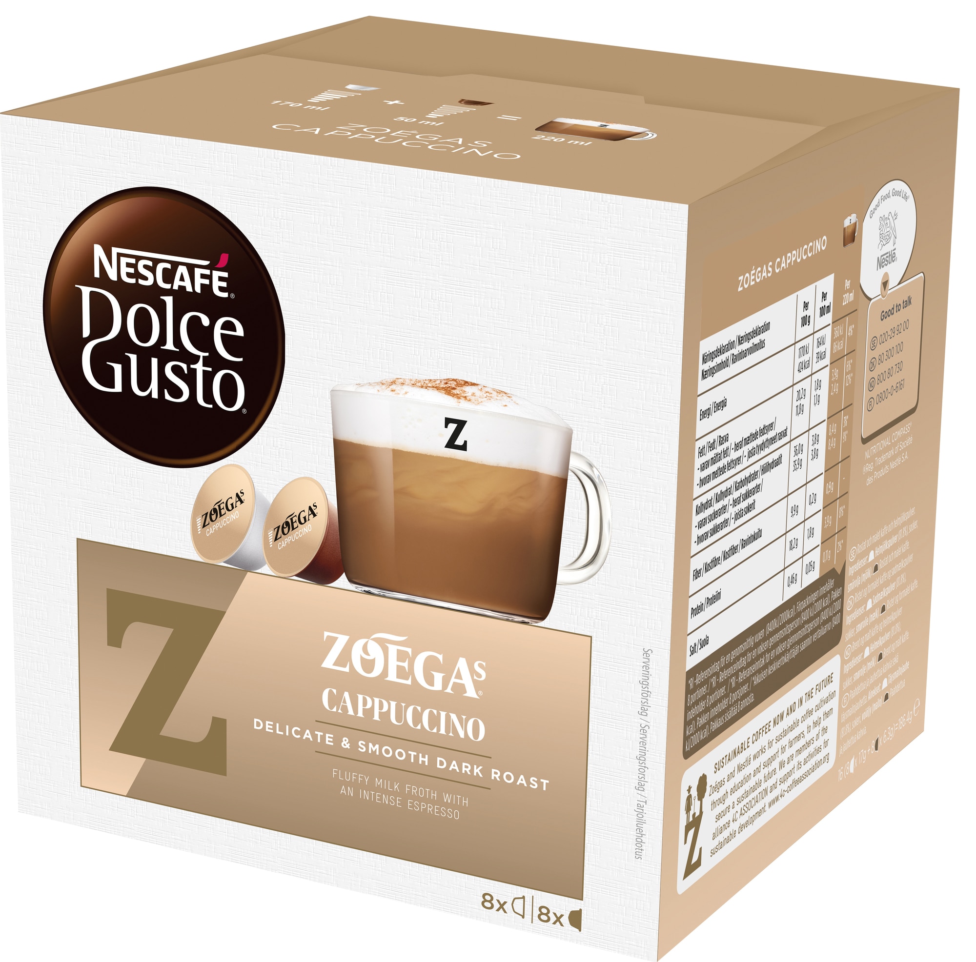 Nescafe Dolce Gusto Zoegas cappuccino-kapsler NES12502657 thumbnail