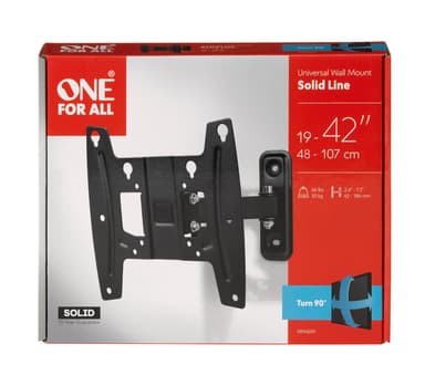ONE For ALL Vægmontering, WM 4241, 19-42 ", Turn, Tilt, Maksimal vægt (kapacitet) 30 kg, VESA 75x75, 100x100, 200x100, 200x200 mm, Sort