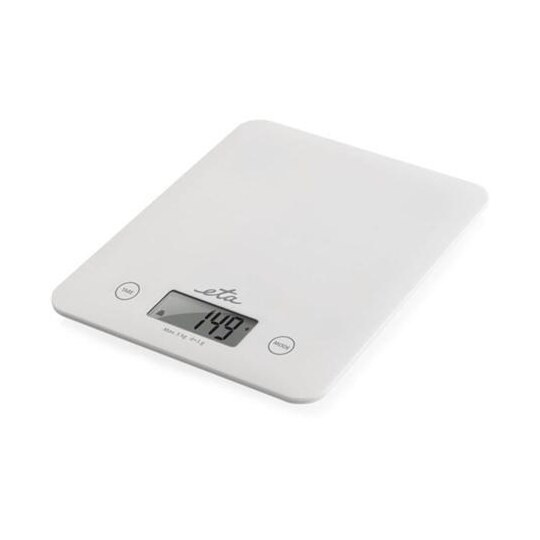 ETA Køkkenvægt Lori ETA277790000 Maksimal vægt (kapacitet) 5 kg, Gradering 1 g, Displaytype LCD, Hvid