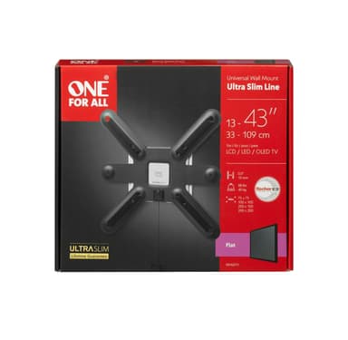ONE For ALL Vægmontering, WM 6211, 13-42 ", fast, maksimal vægt (kapacitet) 40 kg, VESA 75x75, 100x100, 200x100, 200x200 mm, sort