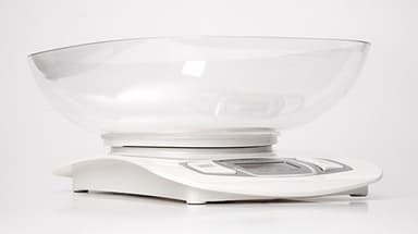 Adler AD 3137 Køkkenvægt, Kapacitet 5 kg, Graduering 1g, Stort LCD-display, Auto-zero/Auto-off, Stor skål, Hvid Adler Adler AD 3137 Maksimal vægt (kapacitet) 5 kg, Graduation 1 g, Displaytype L