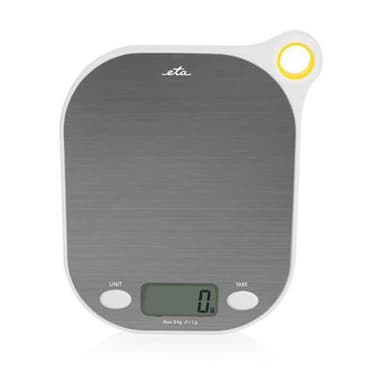 ETA Køkkenvægt Grami ETA377790000 Maksimal vægt (kapacitet) 8 kg, Gradering 1 g, Displaytype LCD, Hvid/rustfrit stål