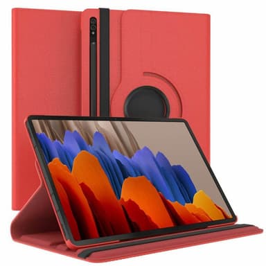 360 drejelig cover Samsung Galaxy Tab S7 Plus - Rød