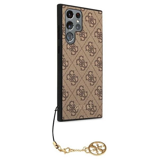 Guess 4G Charms Collection cover Samsung Galaxy S22 Ultra - Brun