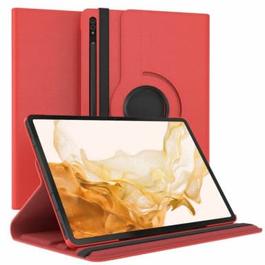 360 drejelig cover Samsung Galaxy Tab S8 Plus 12.7 - Rød