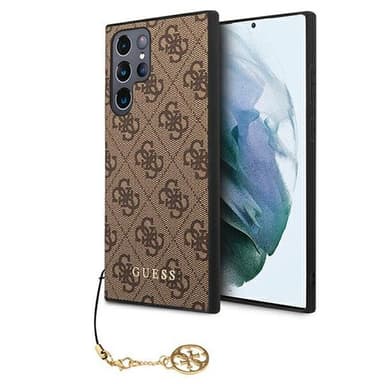 Guess 4G Charms Collection cover Samsung Galaxy S22 Ultra - Brun
