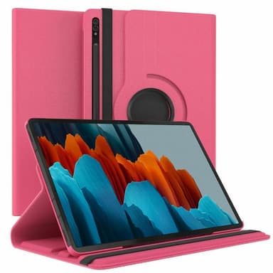360 drejelig cover Samsung Galaxy Tab S7 - Mørkpink