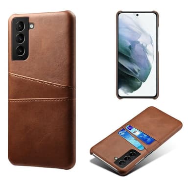 SKALO Samsung S21 FE PU-læder Kortholder Cover - Brun