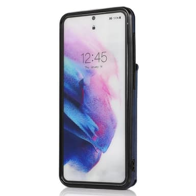 SKALO Samsung S21 FE PU-læder Cover med Pung - Blå