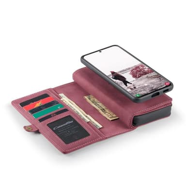CaseMe Samsung S21 FE CaseMe Big Wallet 2in1 Magnet Pungetui - Rød