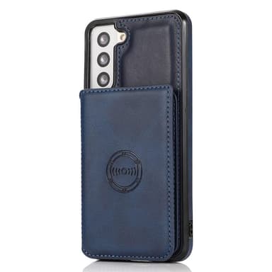 SKALO Samsung S21 FE PU-læder Cover med Pung - Blå