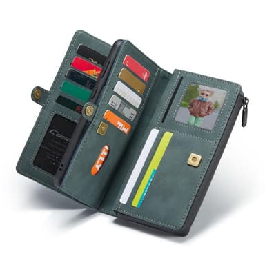 CaseMe Samsung S21 FE CaseMe Big Wallet 2in1 Magnet Pungetui - Grøn