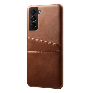 SKALO Samsung S21 FE PU-læder Kortholder Cover - Brun