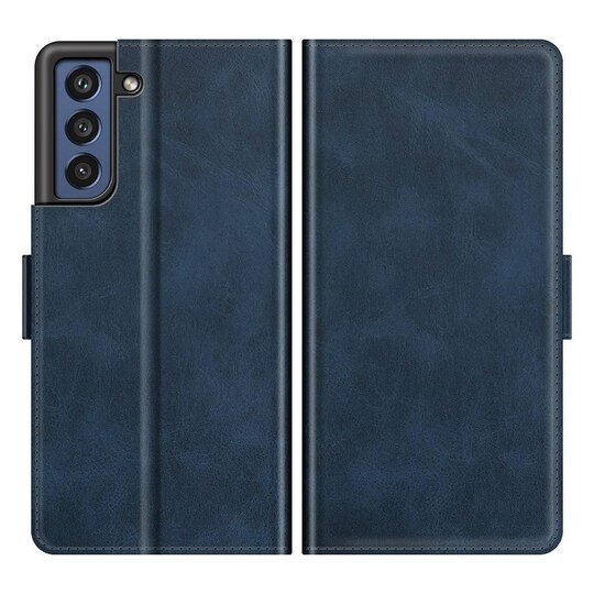 SKALO Samsung S21 FE Premium Wallet Flip Cover - Blå