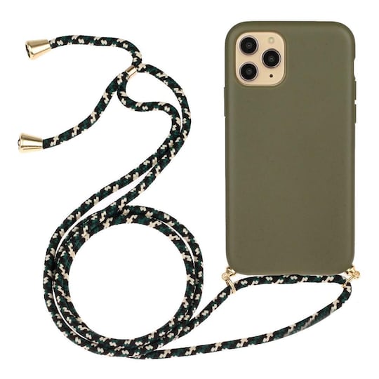 SKALO iPhone 13 Pro Mobilkrave Cover - Mørkegrøn