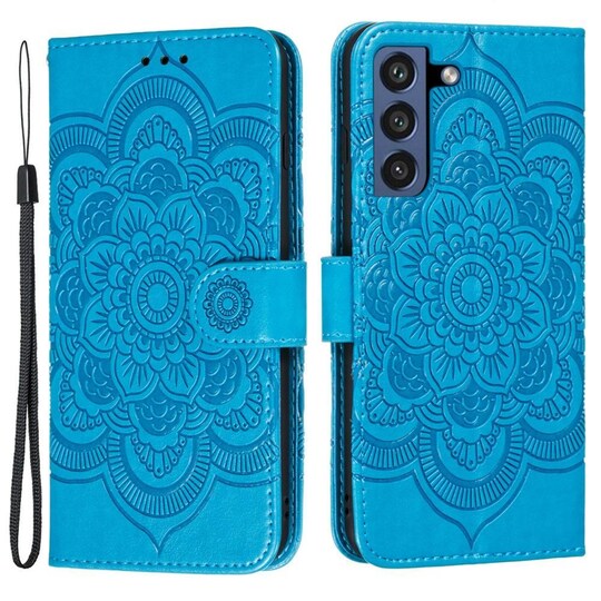 SKALO Samsung S21 FE Mandala Flip Cover - Blå