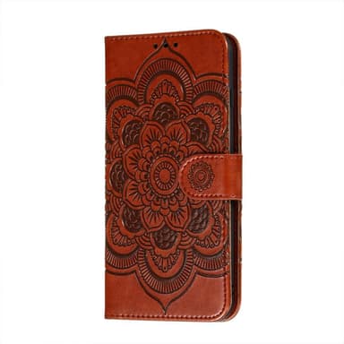 SKALO Samsung S21 FE Mandala Flip Cover - Brun