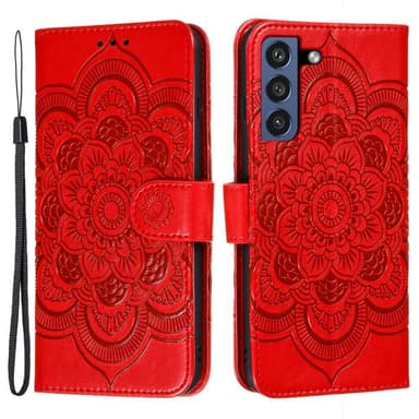 SKALO Samsung S21 FE Mandala Flip Cover - Rød