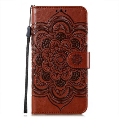 SKALO Samsung S21 FE Mandala Flip Cover - Brun