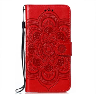 SKALO Samsung S21 FE Mandala Flip Cover - Rød
