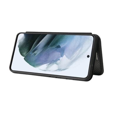 SKALO Samsung S21 FE Carbon Fiber Pungetui - Sort