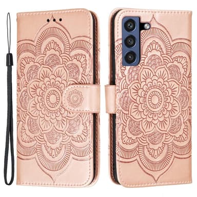 SKALO Samsung S21 FE Mandala Flip Cover - Rosa guld