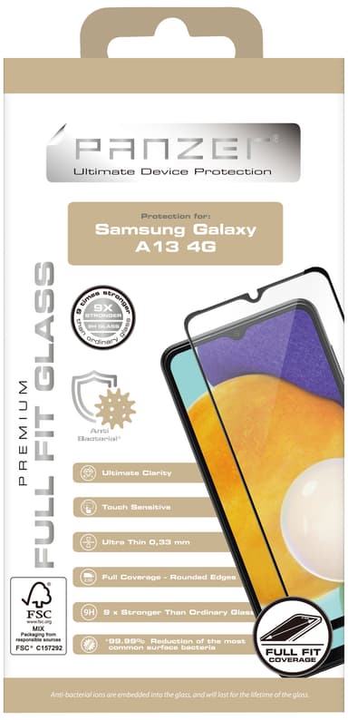 Panzer Full-Fit Samsung Galaxy A13 4G-skærmbeskytter
