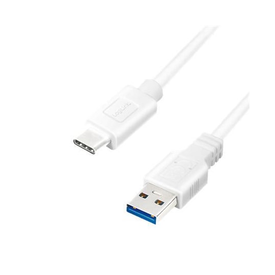 Logilink USB 3.2 Gen 1x1 kabel CU0174 1 m, hvid, USB-A han, USB-C han