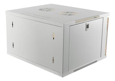 DELTACO 19 "kabinet, 6U, 540x450mm, portræt eller vægmonteret, glasdør