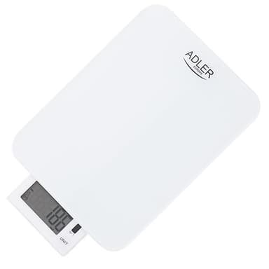 Adler elektronisk køkkenvægt AD 3167w Maksimal vægt (kapacitet) 10 kg, graduering 1 g, Displaytype LCD, hvid